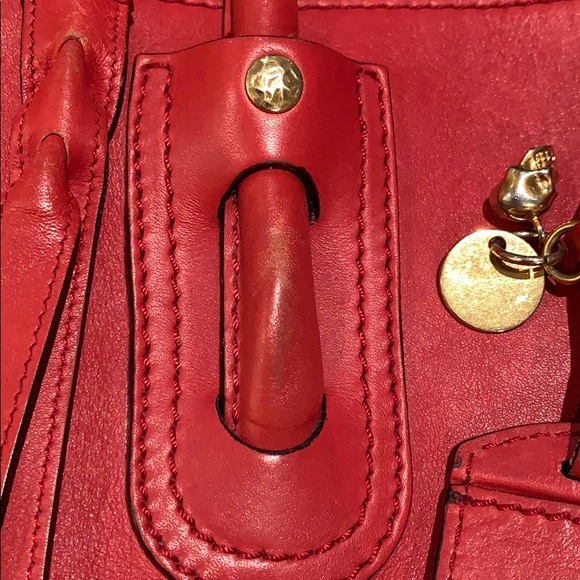 Alexander McQueen handbag.  Red Thick Leather. - Picture 5 of 16